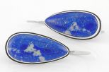 Серьги из серебра с лазуритом капля 15х30 мм 61337