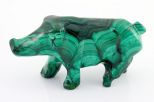 Фигурка из малахита свинья 15х35х60 мм 61423