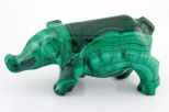 Фигурка из малахита свинья 20х35х65 мм 61424