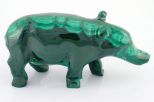 Фигурка из малахита свинья 20х35х70 мм 61430