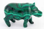Фигурка из малахита бегемот 30х50х75 мм 61433
