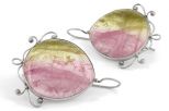 Серьги из серебра с турмалином капля 30х32 мм 61466