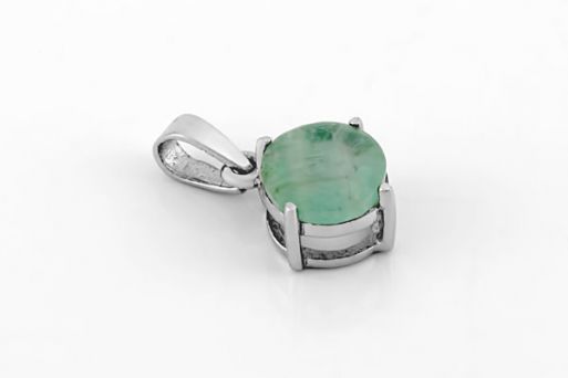 Серебряный кулон с изумрудом 61625 купить в магазине Самоцветы мира