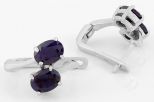Серьги из серебра с сапфиром 2 овала 6х8 мм 61662
