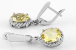 Серьги из серебра с цитрином овал 8х10 мм 61722