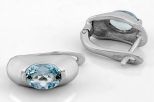 Серьги из серебра с топазом овал 6х8 мм 61748