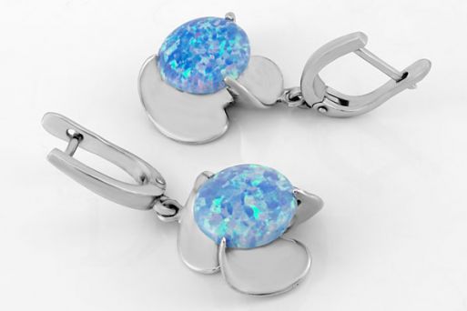 Серебряные серьги с опалом 62068 купить в магазине Самоцветы мира
