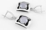 Серьги из серебра с гематитом круг 10 мм 62120