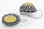 Серьги из серебра с сердоликом овал 8х14 мм 63127