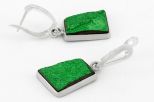 Серьги из мельхиора с уваровитом фантазийные 13х17 мм 63485
