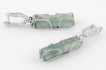 Серьги из мельхиора с аквамарином кристалл 8х25 мм 63515