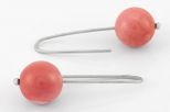 Серьги из серебра с кораллом розовым шар 14 мм 63664