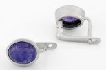 Серьги из серебра с танзанитом овал 8х10 мм 63687