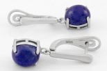 Серьги из серебра с танзанитом овал 8х10 мм 63691