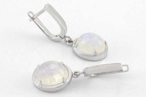 Серебряные серьги с адуляром 63896 купить в магазине Самоцветы мира