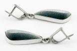 Серьги из серебра с кошачьим глазом парус 10х28 мм 64531