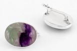 Серьги из серебра с флюоритом овал 20х25 мм 64942