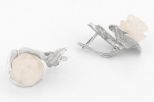 Серьги из серебра с розовым кварцем роза 12 мм 64966