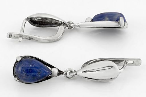 Серебряные серьги с кианитом 64988 купить в магазине Самоцветы мира