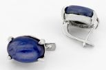 Серьги из серебра с кианитом овал 10х14 мм 64989