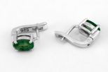 Серьги из серебра с изумрудом овал 5х7 мм 66098