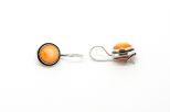 Серьги из серебра с кораллом розовым круг 10 мм 8537